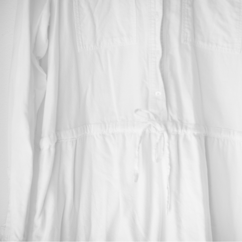 Gap white collar dress with drawstring and pockets - Picture 2 of 3